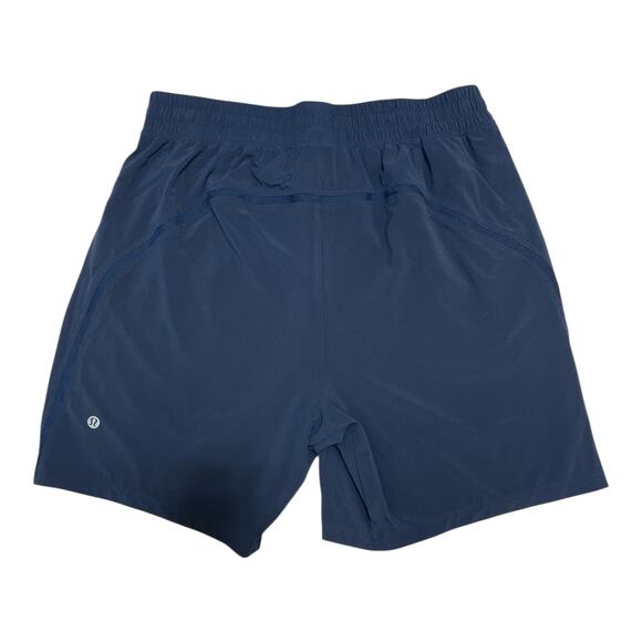 Lululemon Men’s Athletic Shorts Navy Blue Size M Zip Pocket Lightweight - Picture 3 of 8